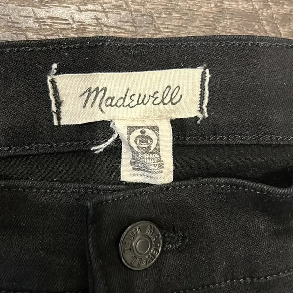 MADEWELL Black 9" Mid Rise Skinny Leg Button Fly Jeans Size 32 - Picture 7 of 7